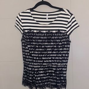 Black and white lace shirt